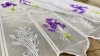 Méteráru, Vitrázs Függöny, Zsakar, Levendula fehér alapon lila, 90 cm