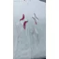 Méteráru, Voile,Pipa, fehér alapon piros, 280 cm