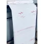 Méteráru, Voile,Pipa, fehér alapon piros, 280 cm