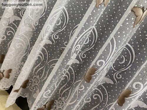 Pillangó,fehér alapon barna, 300x155 cm