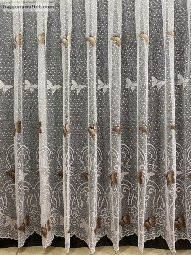 Pillangó,fehér alapon barna, 300x155 cm