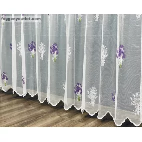 Levendula, fehér alapon lila, 300x175 cm