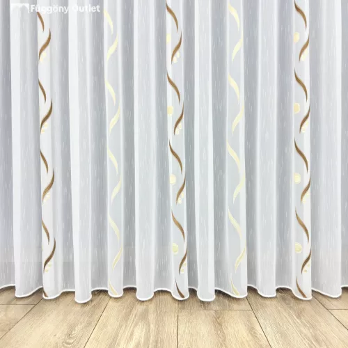 Voile, Roshan, fehér alapon barna és arany, 300x260cm