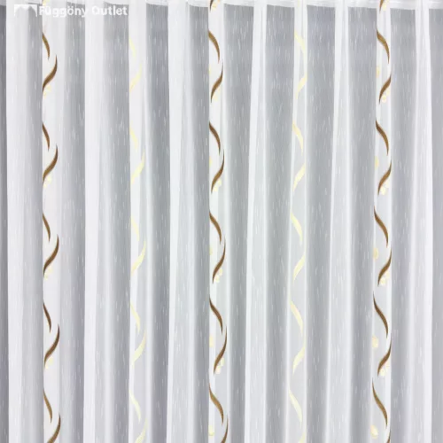 Voile, Roshan, fehér alapon barna és arany, 300x260cm