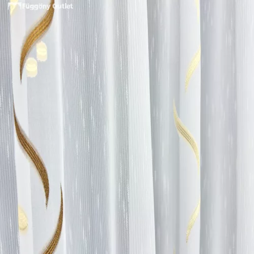 Voile, Roshan, fehér alapon barna és arany, 300x260cm