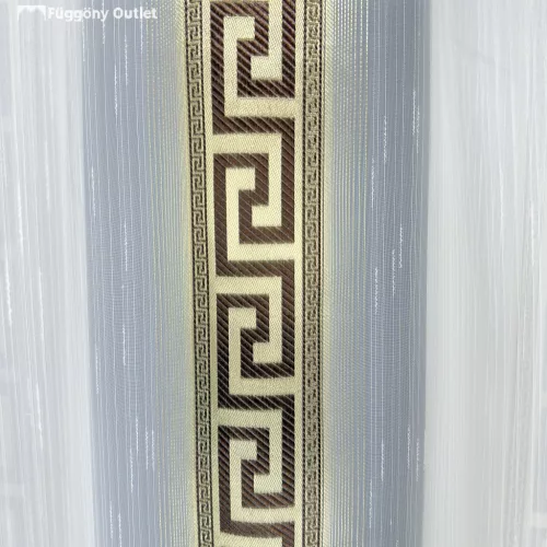 Voile, Hellas, fehér alapon barna és arany, 500x155cm