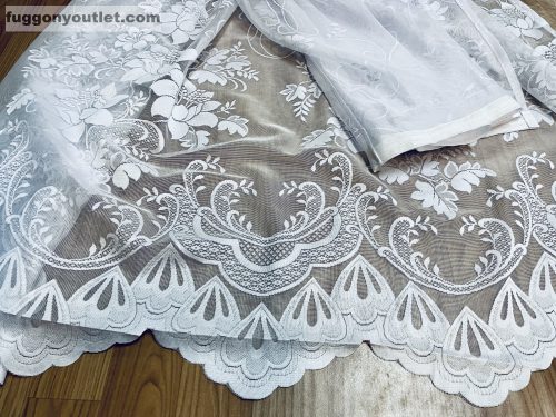 Barokkrózsa, fehér, 300x155 cm