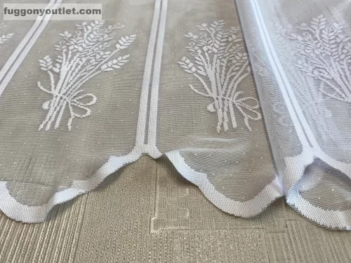 Méteráru, Vitrázs Függöny, Zsakar, Levendulás fehér, 70 cm 