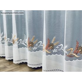 Búzavirág, fehér alapon barna, 300x155 cm