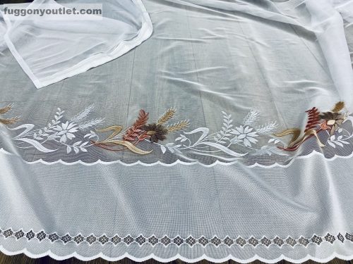 Búzavirág, fehér alapon barna, 300x250 cm