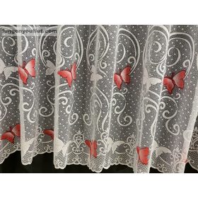 Pillangó, fehér alapon piros, 300x250 cm