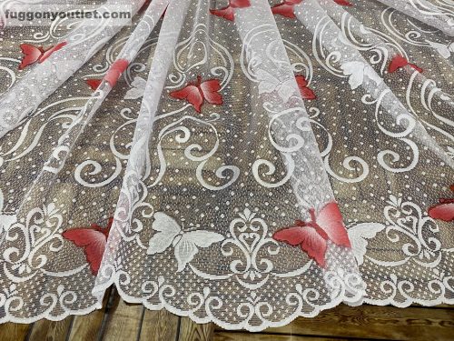 Pillangó, fehér alapon piros, 300x250 cm