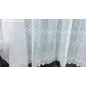 Méteráru, hímzett, Voile, fehèr, 160 cm 