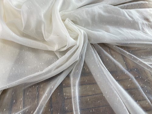 Méteráru, Voile, Hópehely, krém, 280 cm