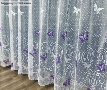   Kesz függöny pillango fehér lila színű 500 cm szeles 250 cm magas