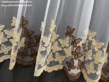   Kesz függöny pillango himzet krem barna színű 300 cm szeles 260 cm magas