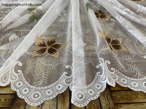 Csillaglevél, fehér alapon barna, 400x250 cm