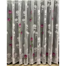 Rózsaszál, fehér alapon Pink, 300x175 cm