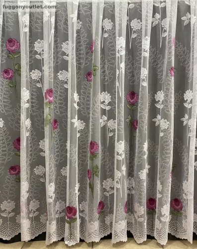 Rózsaszál, fehér alapon Pink, 300x175 cm