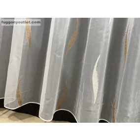 Organza, fehér alapon barna, 300x260 cm 