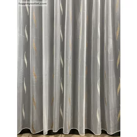 Organza, fehér alapon barna, 300x260 cm 