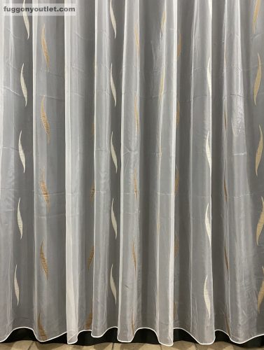 Organza, fehér alapon barna, 300x260 cm 