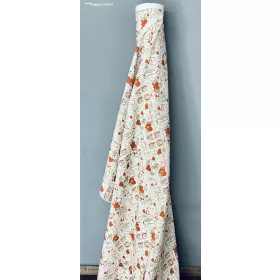 Méteráru, len vászon, dekor anyak, Valantine, 160 cm 