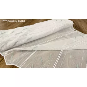   Méteráru, Vitrázs Függöny, voile, menta zöld hímzett,  75 cm