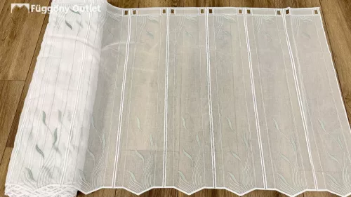 Méteráru, Vitrázs Függöny, voile, menta zöld hímzett,  75 cm