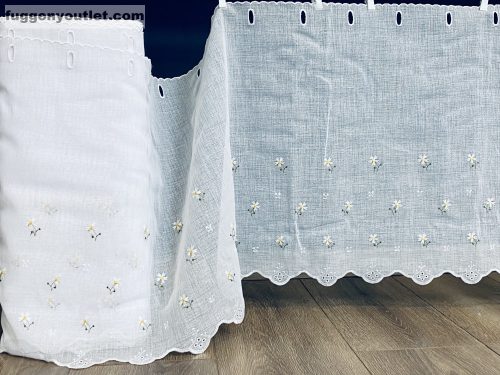 Méteráru, Vitrázs Függöny, papatya fehér, 45 cm