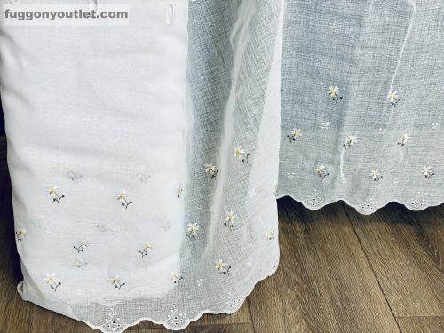 Méteráru, Vitrázs Függöny, papatya fehér, 45 cm