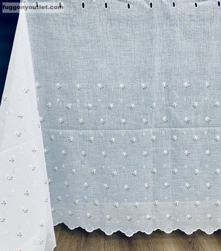 Méteráru, Vitrázs Függöny, papatya fehér, 90 cm