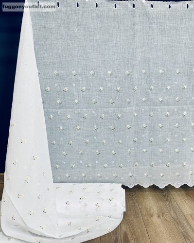 Méteráru, Vitrázs Függöny, papatya fehér, 90 cm