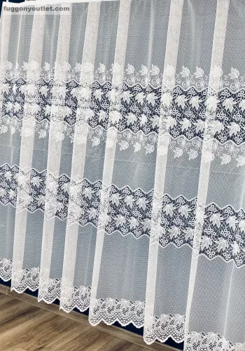 3 Sor Csipke minta, fehér, 400 x175 cm