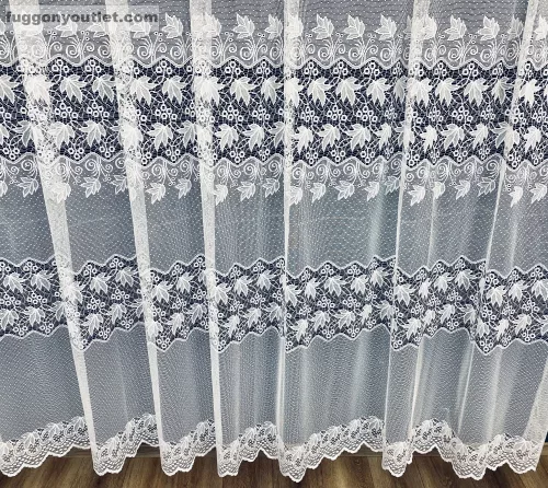 3 Sor Csipke minta, fehér, 400 x175 cm