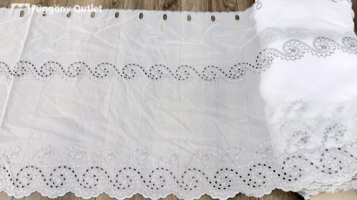 Méteráru, Vitrázs Függöny, voile, szürke  hímzett , 60 cm