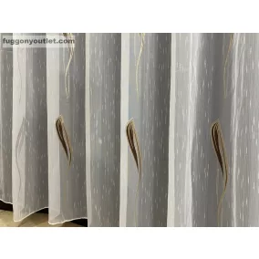 Voile, Seda, fehér alapon barna, 300x260 cm 