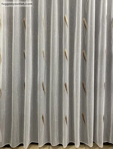 Voile, Seda, fehér alapon barna, 300x260 cm 