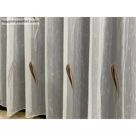 Voile, Seda, fehér alapon barna, 400x260 cm 