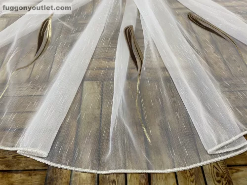 Voile, Seda, fehér alapon barna, 400x260 cm 