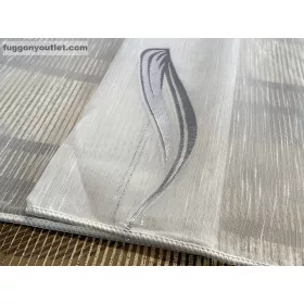Voile, Seda, fehér alapon szürke, 300x175 cm