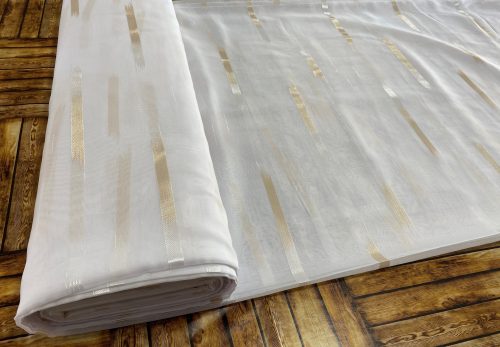 Méteráru,Voile,Parketta, fehér alapon arany, 280 cm