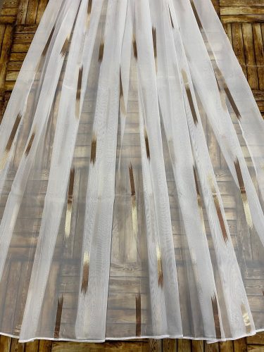 Méteráru, Voile , Parketta, fehér alapon barna, 280 cm Méteráru