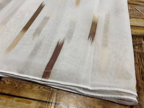 Méteráru, Voile , Parketta, fehér alapon barna, 280 cm Méteráru