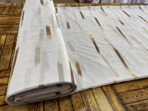 Méteráru, Voile , Parketta, fehér alapon barna, 280 cm Méteráru