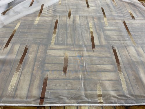 Méteráru, Voile , Parketta, fehér alapon barna, 280 cm Méteráru