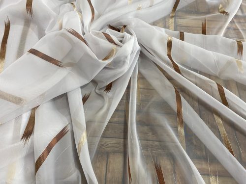 Méteráru, Voile , Parketta, fehér alapon barna, 280 cm Méteráru