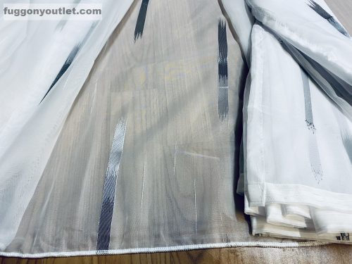 Voile, Parketta, fehér alapon fekete, 300x260 cm