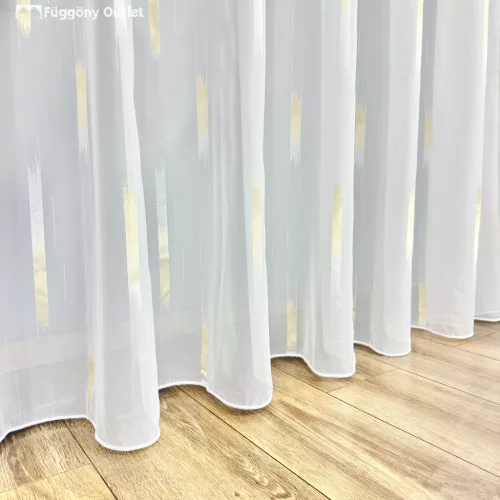 Voile, Parketta, fehér alapon arany, 300x180 cm 