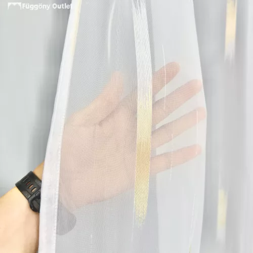 Voile, Parketta, fehér alapon arany, 300x180 cm 